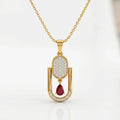Ruby Glow 18KT Gold Plated Pendant