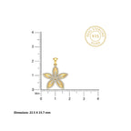 Gold Five Petal CZ Floral Pendant