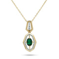 Gold Emerald Hexagon Pendant