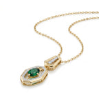 Gold Emerald Hexagon Pendant