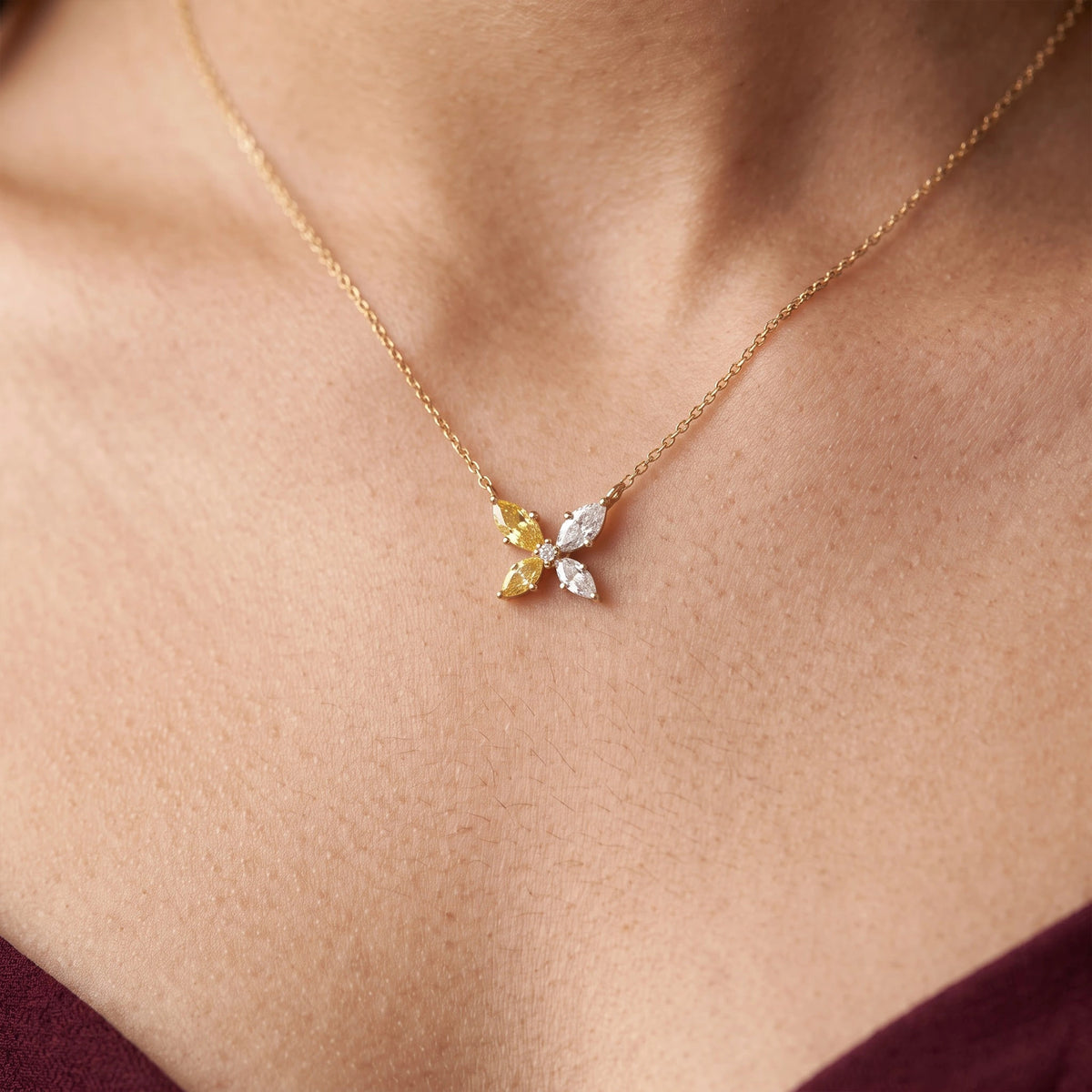 Gold Butterfly Pendant Necklace