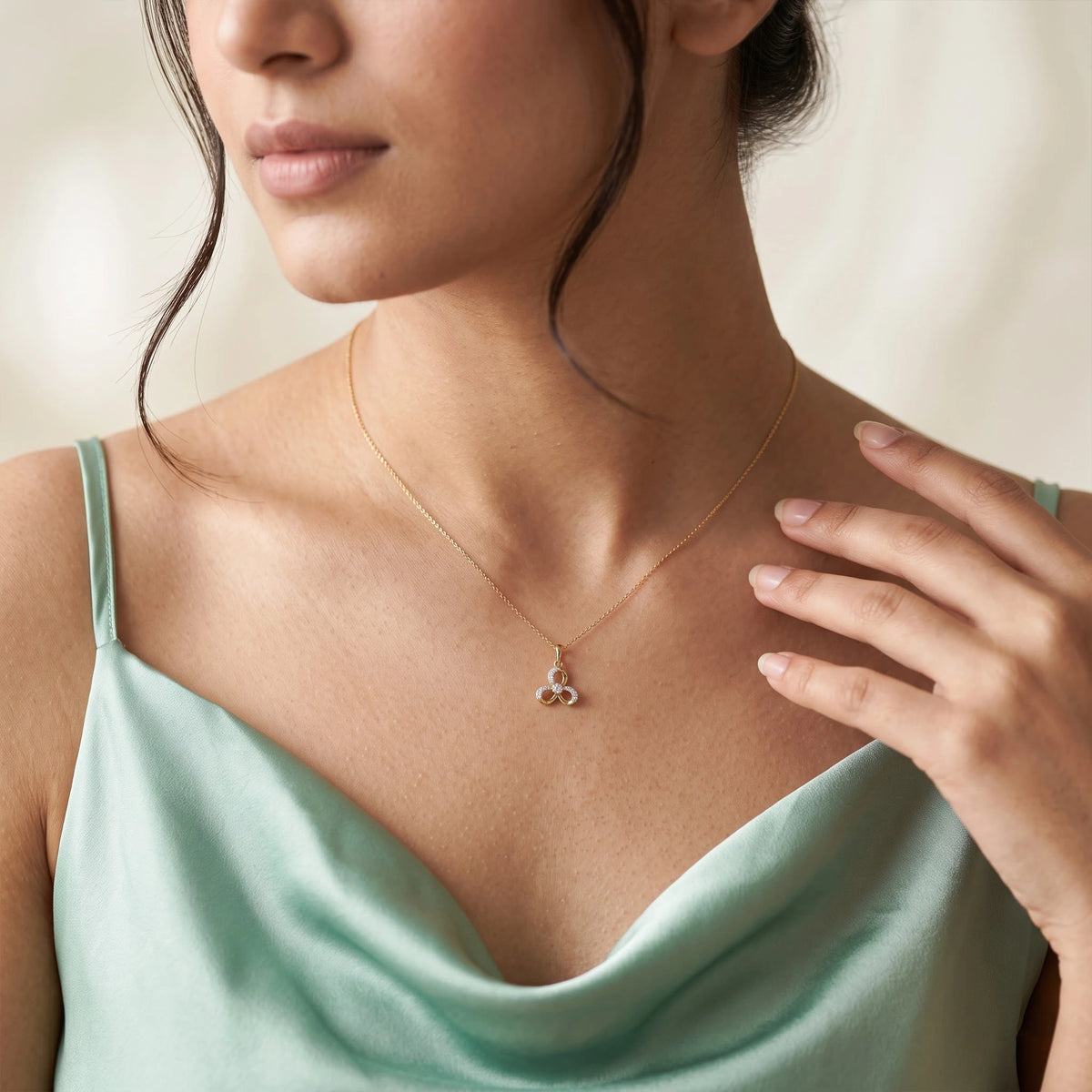 Gold Triple Loop Pendant