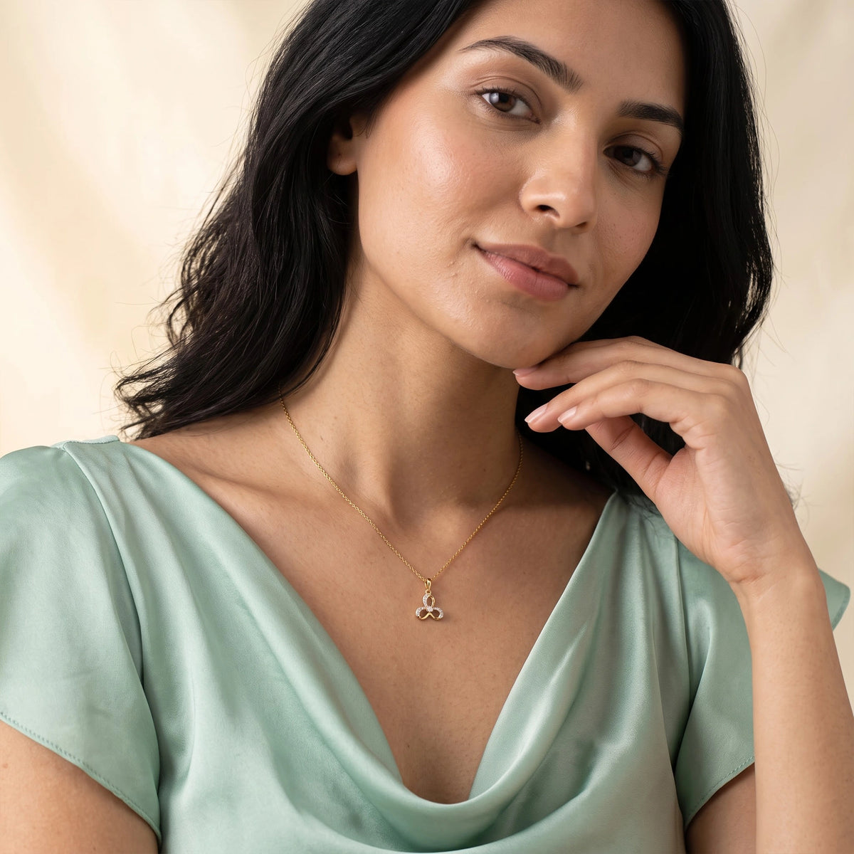 Gold Triple Loop Pendant
