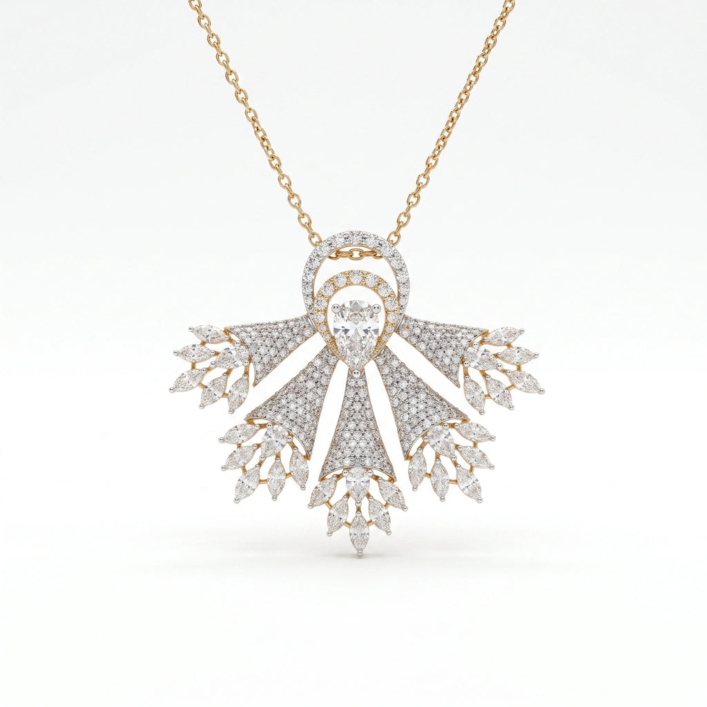 Gold Aurora Fan Pendant