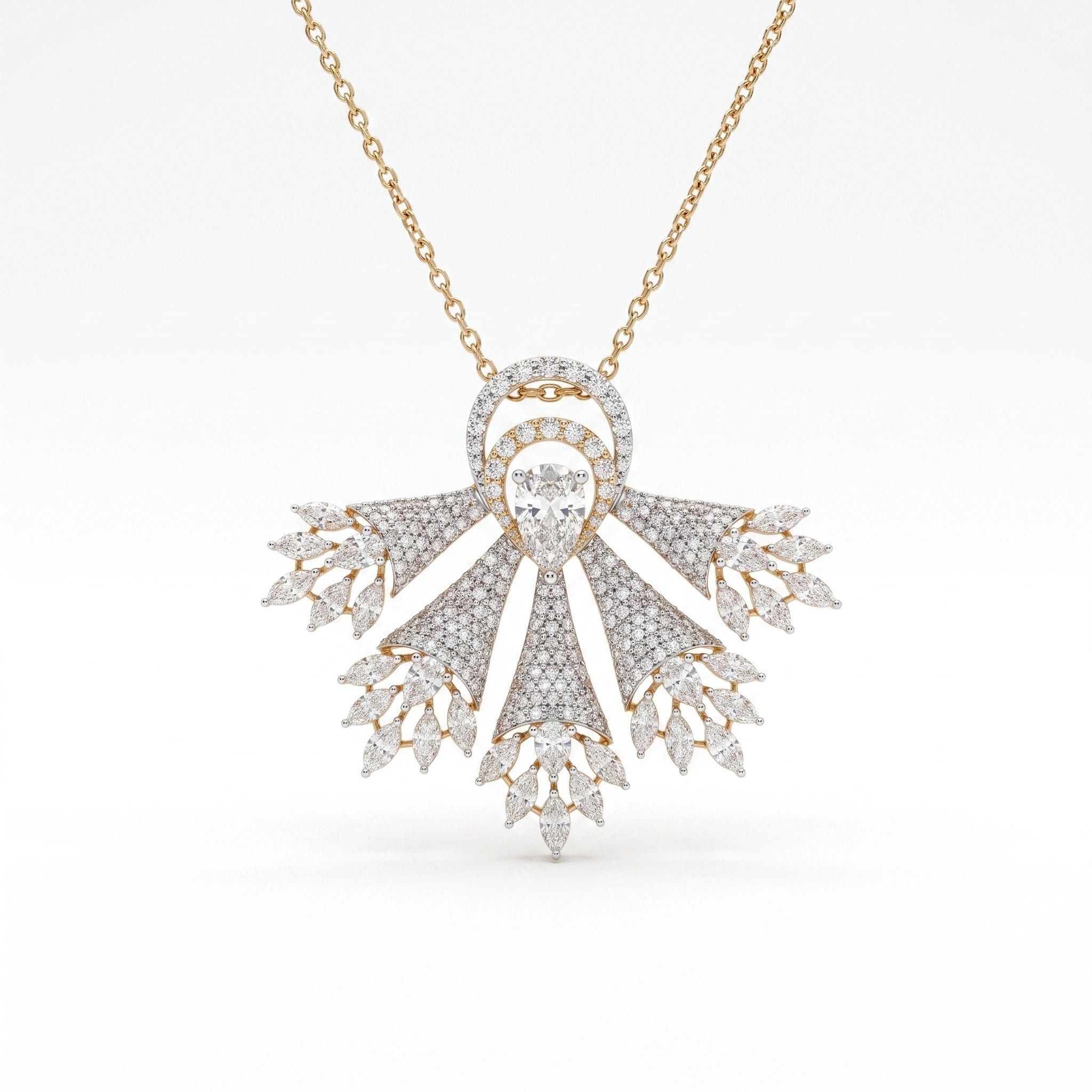 Gold Aurora Fan Pendant