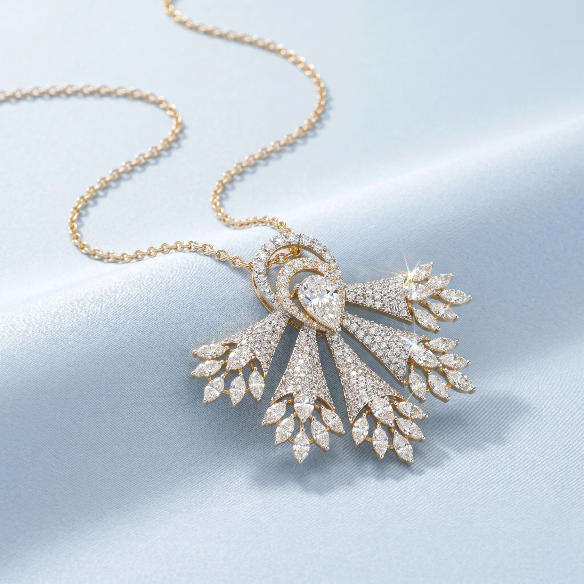 Gold Aurora Fan Pendant