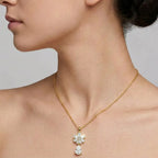 Celestial Blossom Drop Pendant 18KT Gold Plated