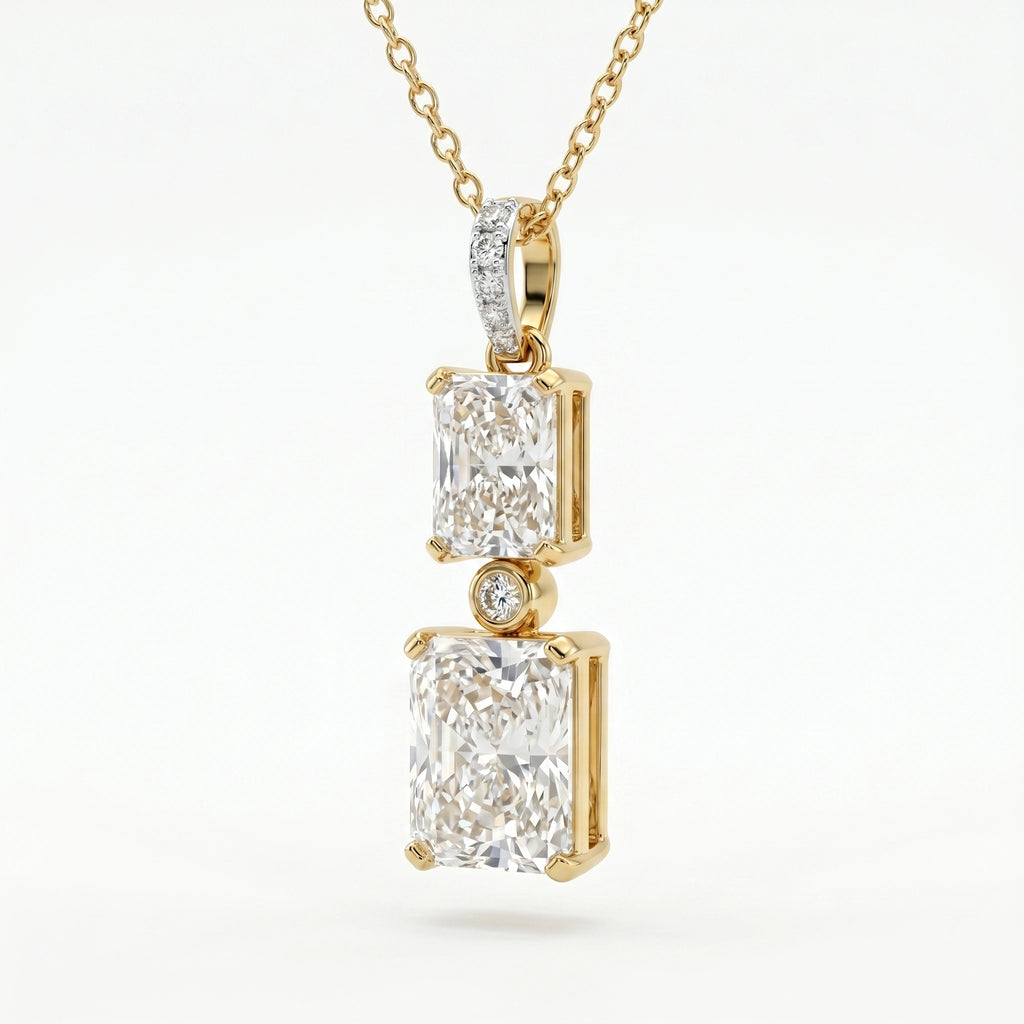 Regal Twin Radiance Pendant 18KT Gold Plated