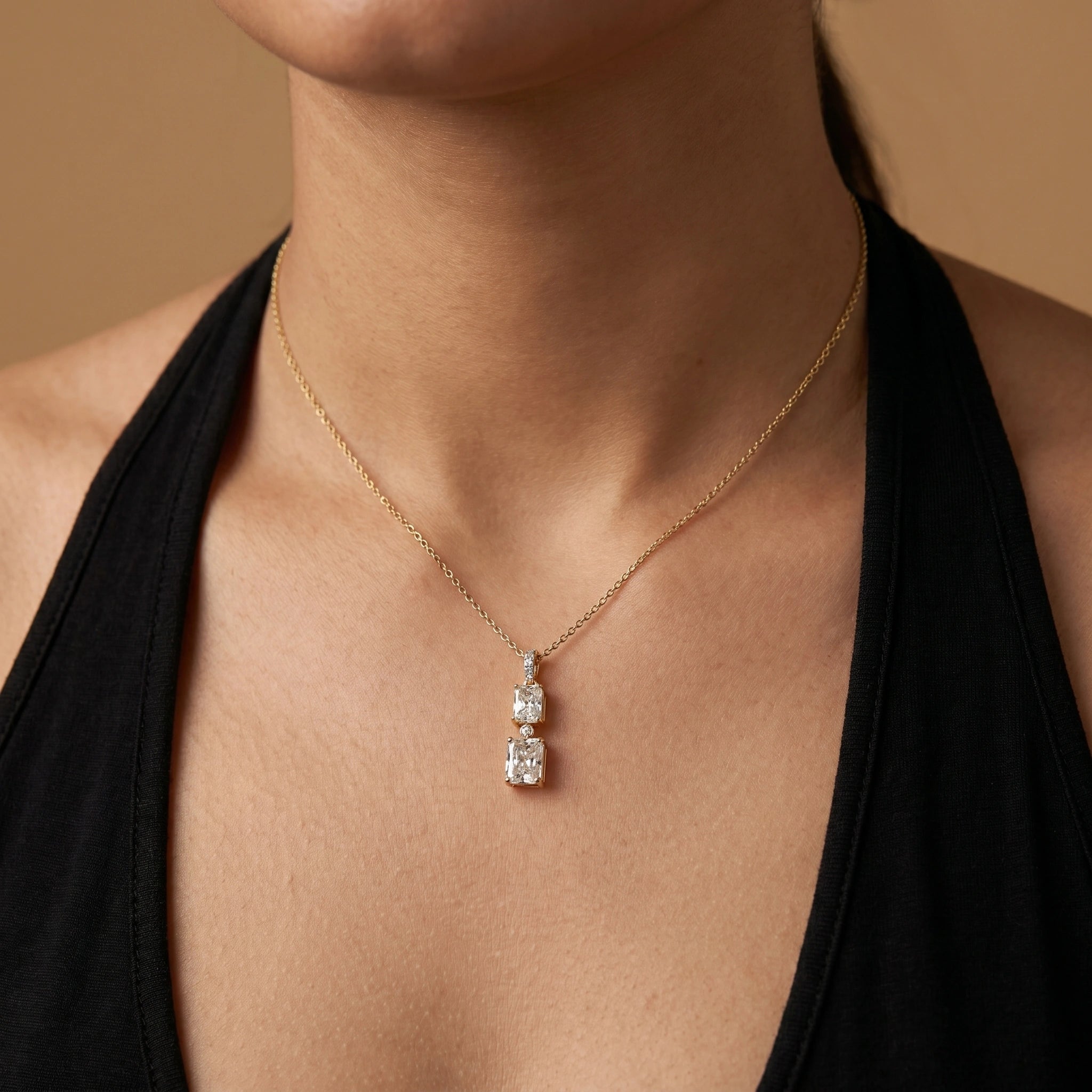 Regal Twin Radiance Pendant 18KT Gold Plated