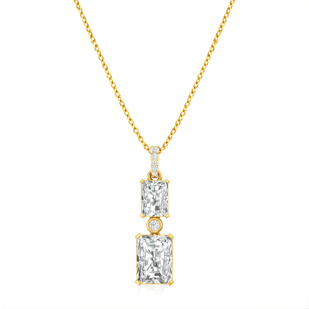 Regal Twin Radiance Pendant 18KT Gold Plated