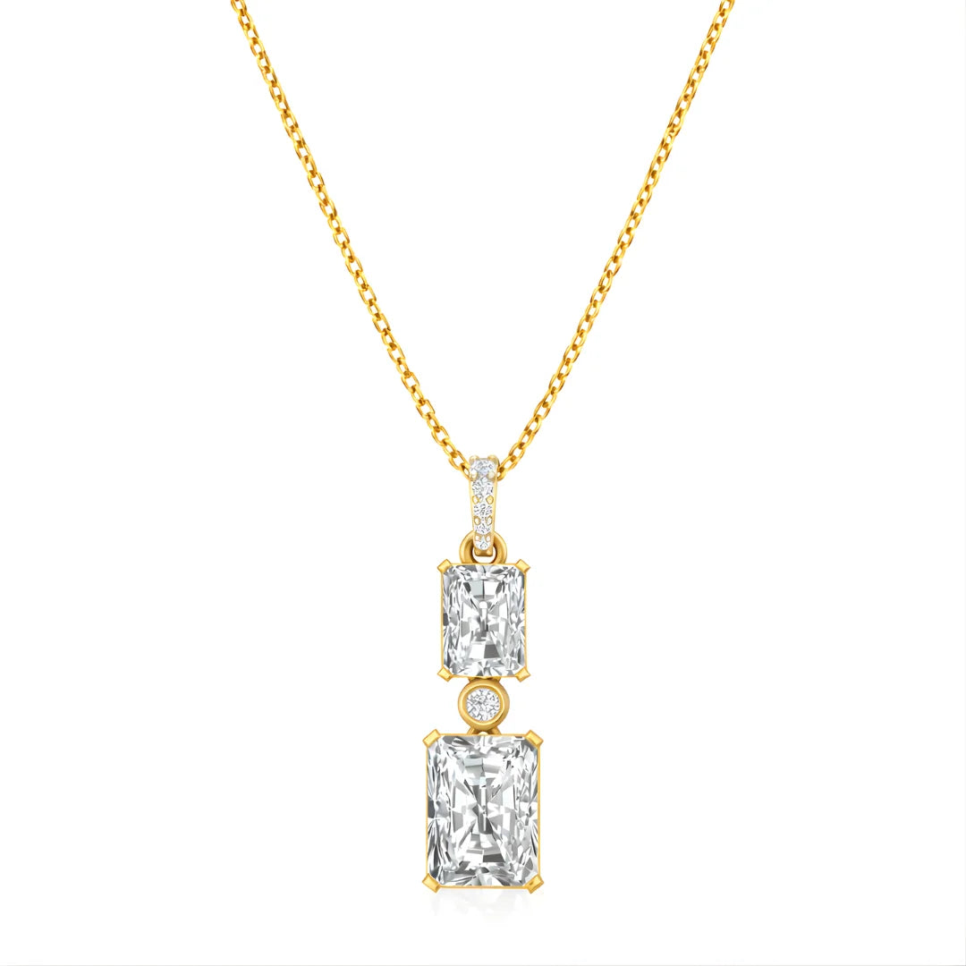 Regal Twin Radiance Pendant 18KT Gold Plated