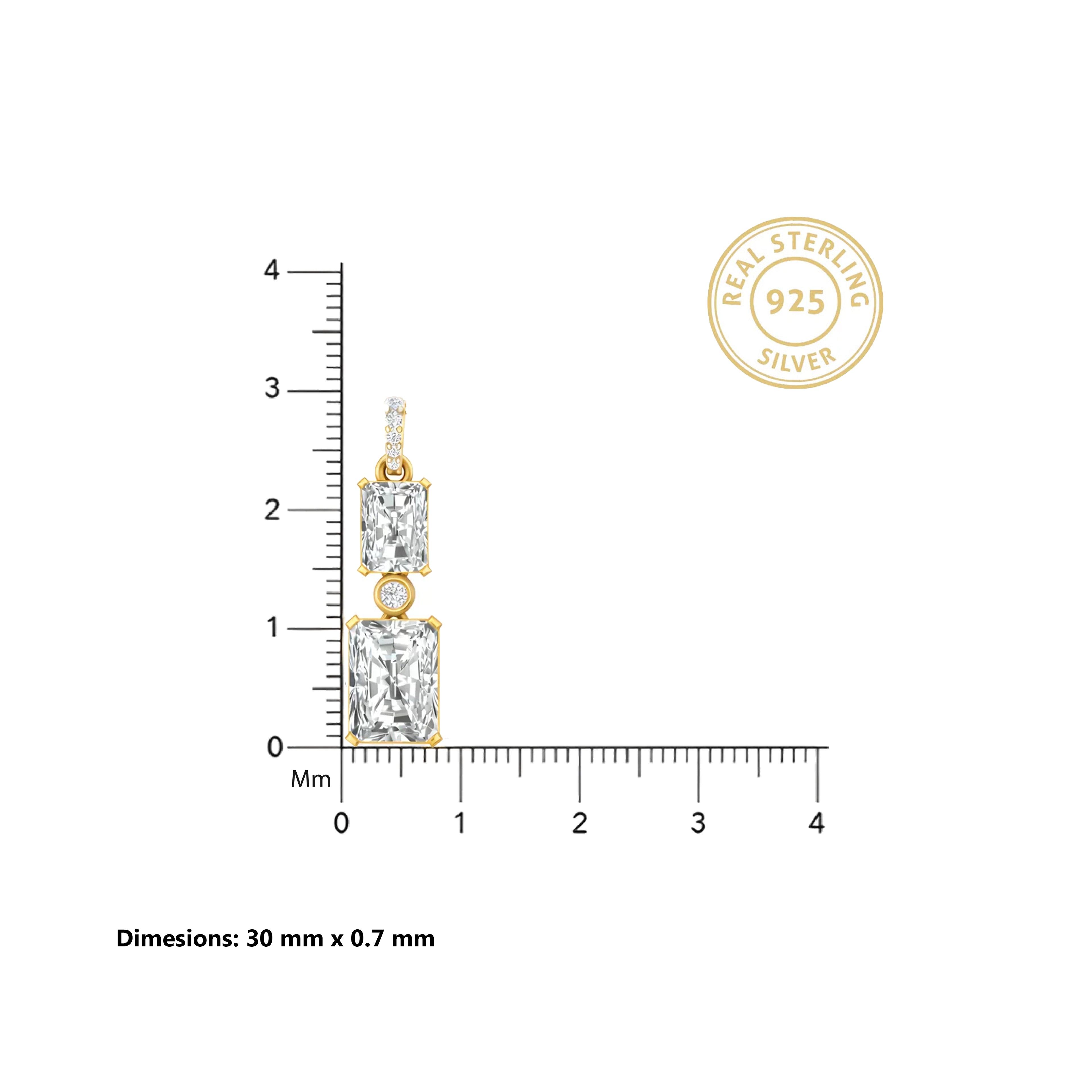 Regal Twin Radiance Pendant 18KT Gold Plated