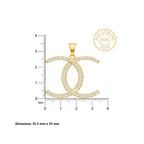 Gold Twin Curve CZ Pendant