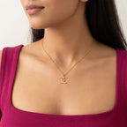 Gold Twin Curve CZ Pendant