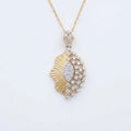 Gold Sculpted CZ Luxe Pendant