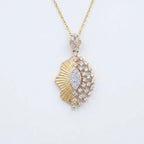 Gold Sculpted CZ Luxe Pendant