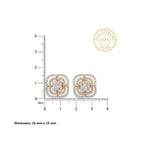 Gold Clover Halo Stud Earrings