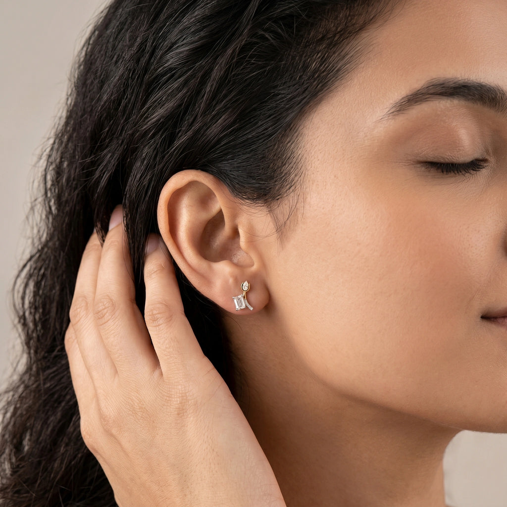 Radiant Tulip Spark Stud Earrings 18KT Gold Plated
