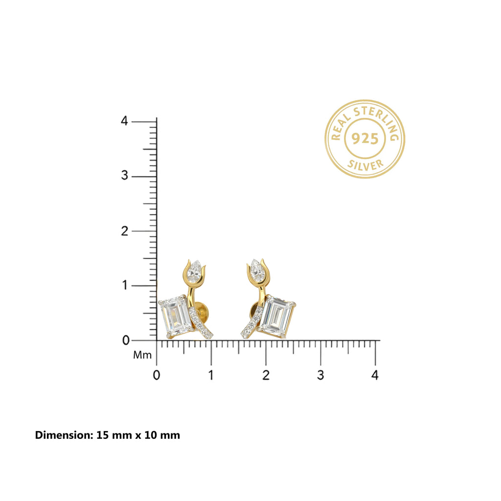Radiant Tulip Spark Stud Earrings 18KT Gold Plated