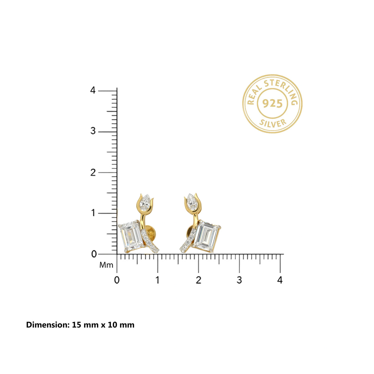 Radiant Tulip Spark Stud Earrings 18KT Gold Plated
