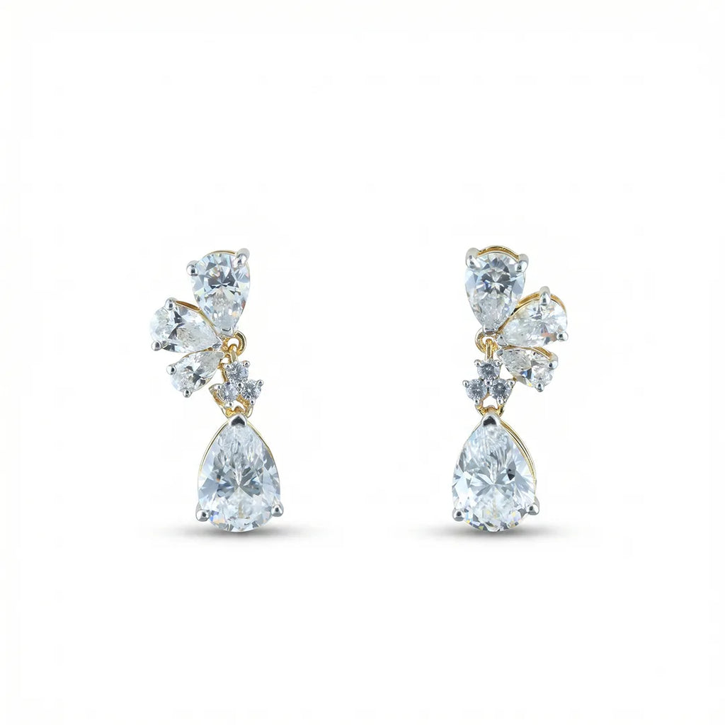 Celestial Blossom Drop Earrings 18KT Gold Plated
