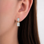 Royal Gold Emerald Cut Drop Earrings