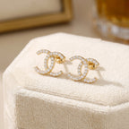 Gold Pavé Crest Earrings