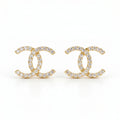 Gold Pavé Crest Earrings