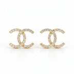 Gold Pavé Crest Earrings