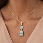 Regal Twin Radiance Pendant 18KT Gold Plated