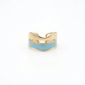 Gold Aqua Wave Ring