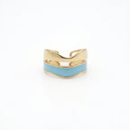 Gold Aqua Wave Ring