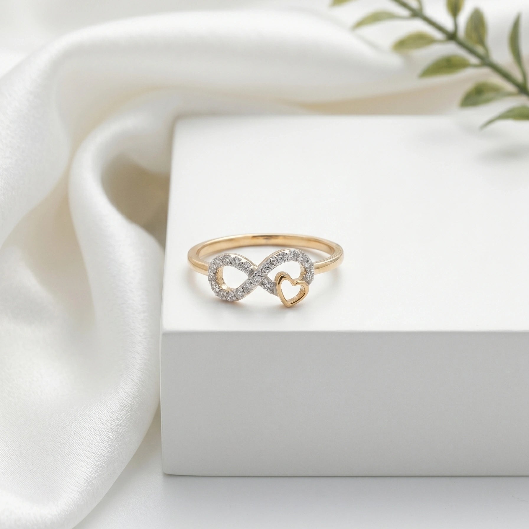 Gold Infinity Heart Ring