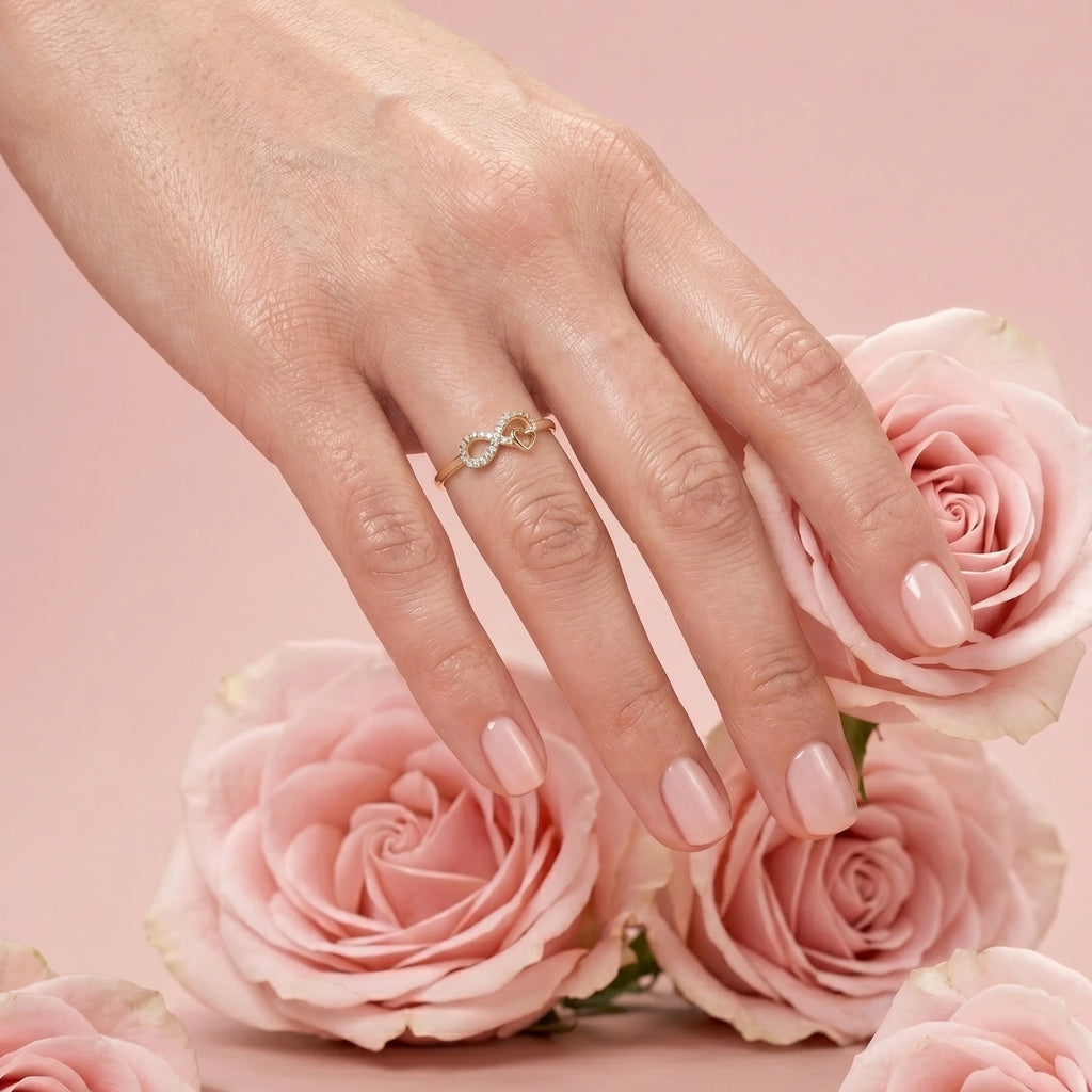 Gold Infinity Heart Ring