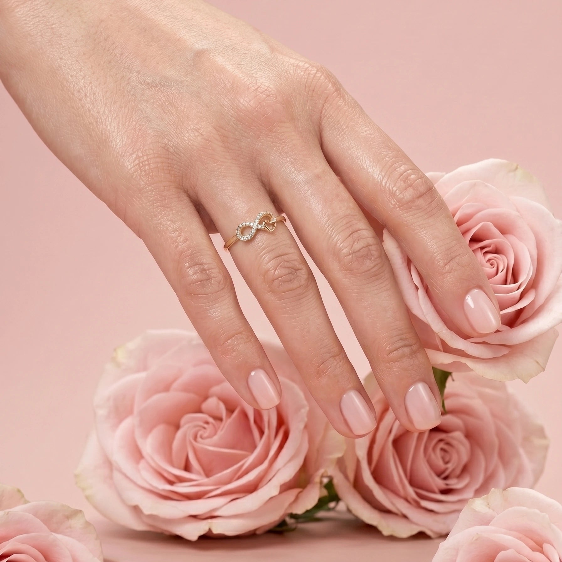 Gold Infinity Heart Ring