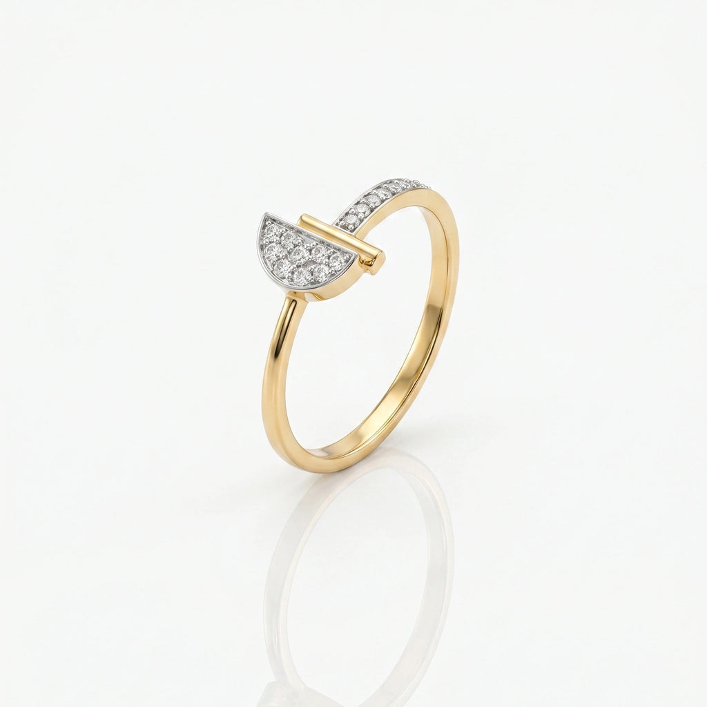 Gold Arc Fan Ring