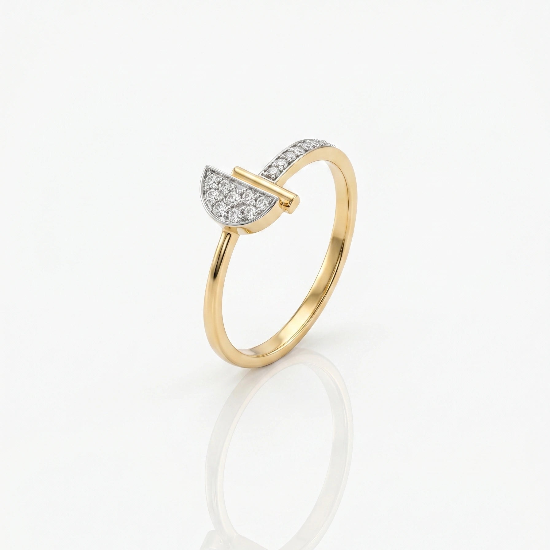 Gold Arc Fan Ring