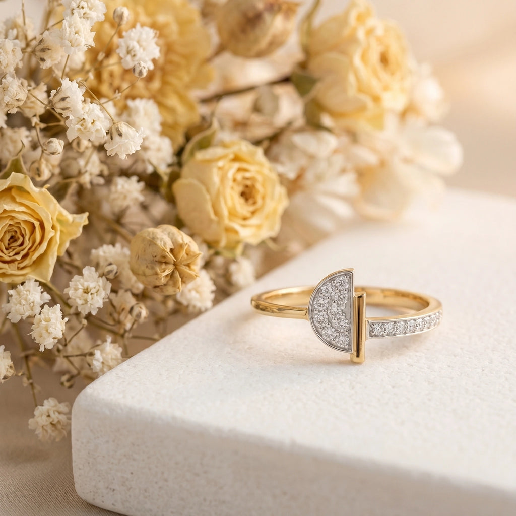 Gold Arc Fan Ring