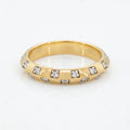 Gold Bezel Dot Band Ring