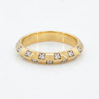 Gold Bezel Dot Band Ring