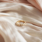 Gold Bezel Dot Band Ring