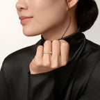 Gold Bezel Dot Band Ring