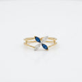 Gold Azure Petal Frame Ring