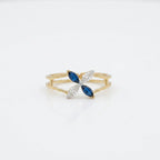 Gold Azure Petal Frame Ring