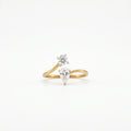 Gold Duet Pear Bypass Ring