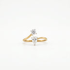Gold Duet Pear Bypass Ring