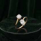 Gold Duet Pear Bypass Ring