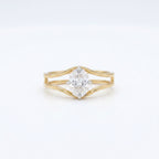 Gold Marquise Split Ring