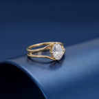 Gold Marquise Split Ring