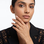 Gold Marquise Split Ring